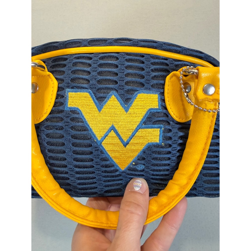 Alan Stuart WVU Mountaineers Handbag Mesh Yellow Navy West Virginia University